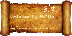 Bachmayer Kordélia névjegykártya